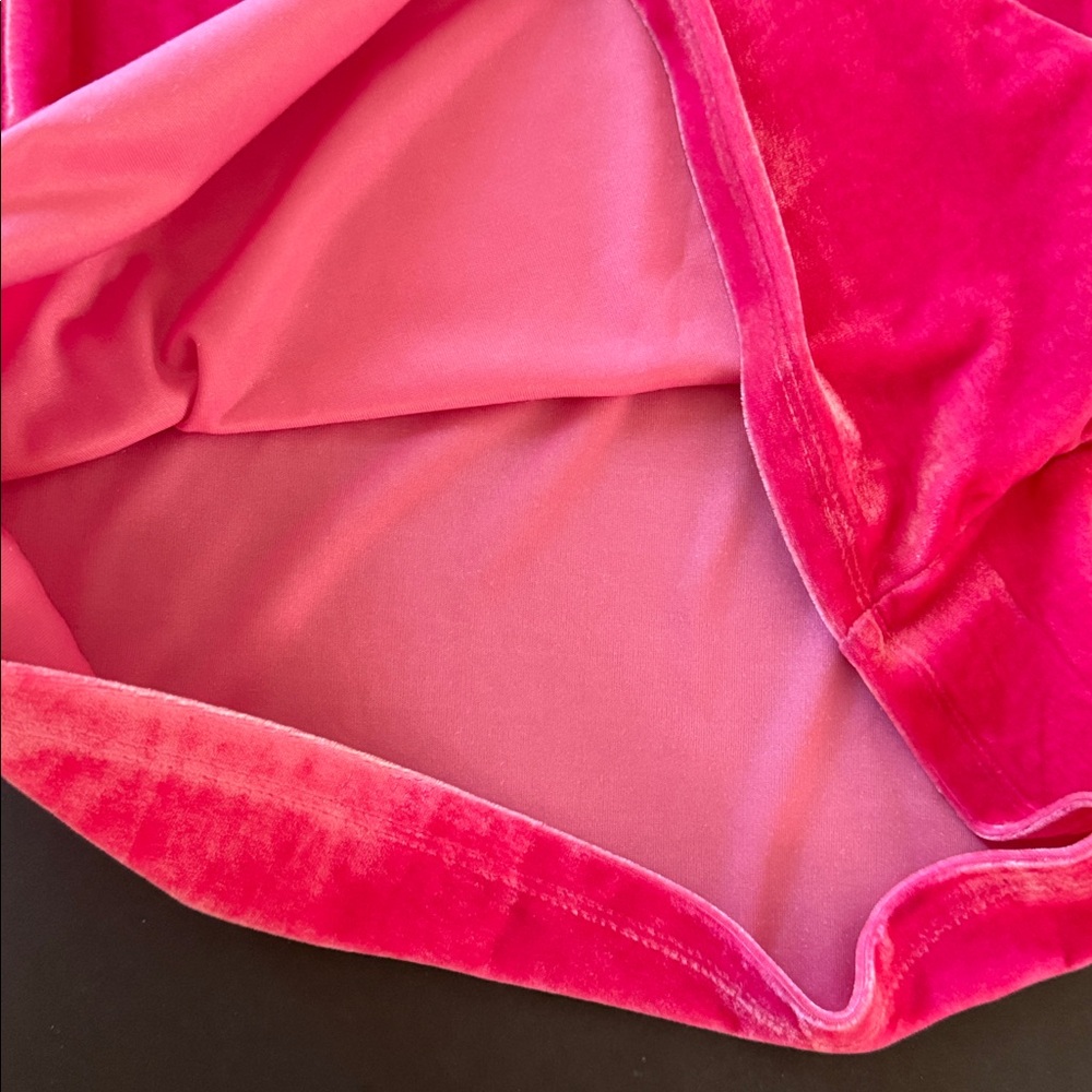Pink Velvet Off Shoulder Abstract Dress - Picture 13 of 15